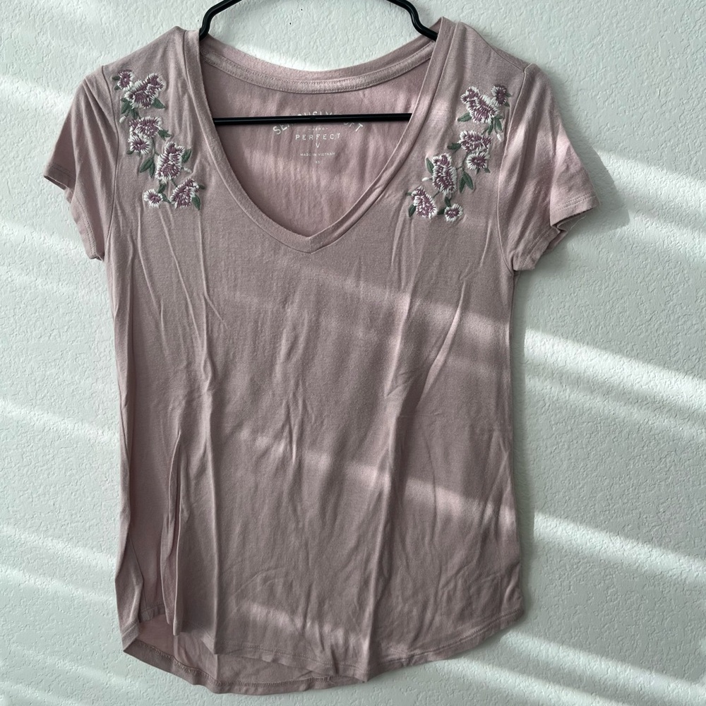 Aeropostale Y2K Seriously Soft Embroidered Shirt Size XS
